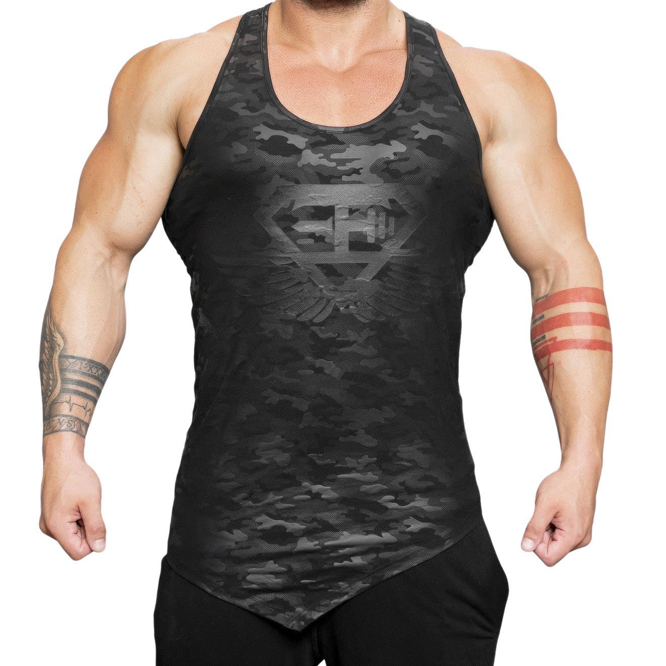 Body Engineers Tシャツ プロメテウスタンク / ブラックカモフラージュ 1枚目の画像