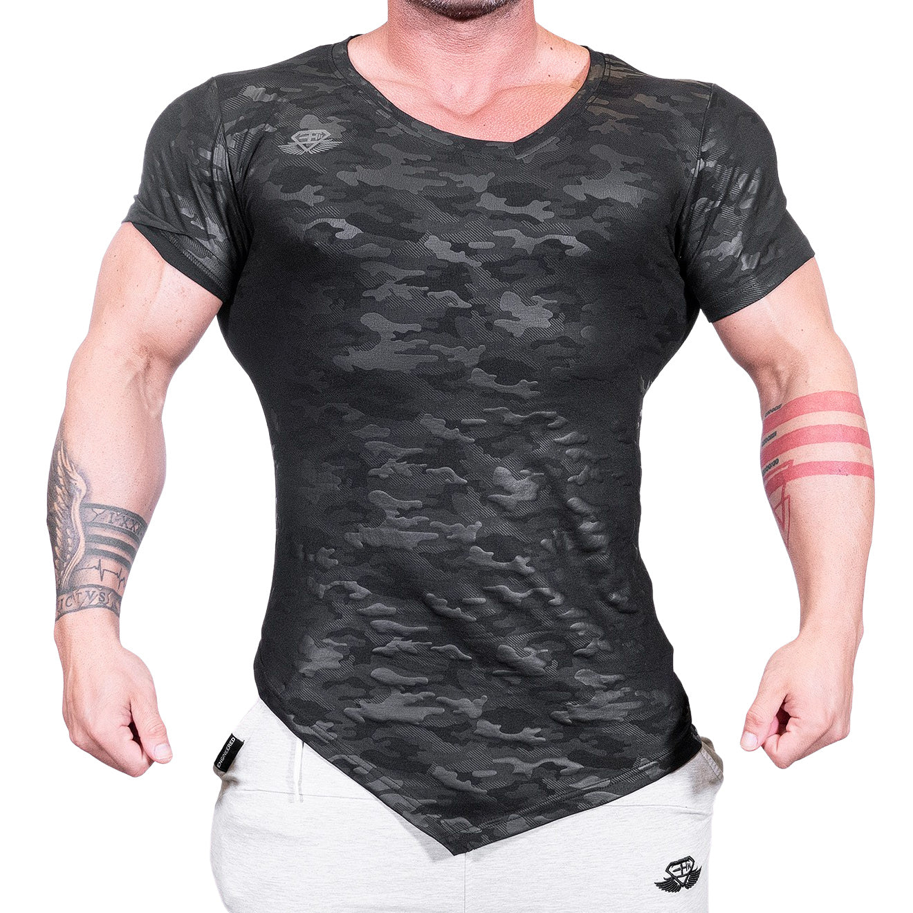 Body Engineers Tシャツ プロメテウス / ブラックカモフラージュ 1枚目の画像