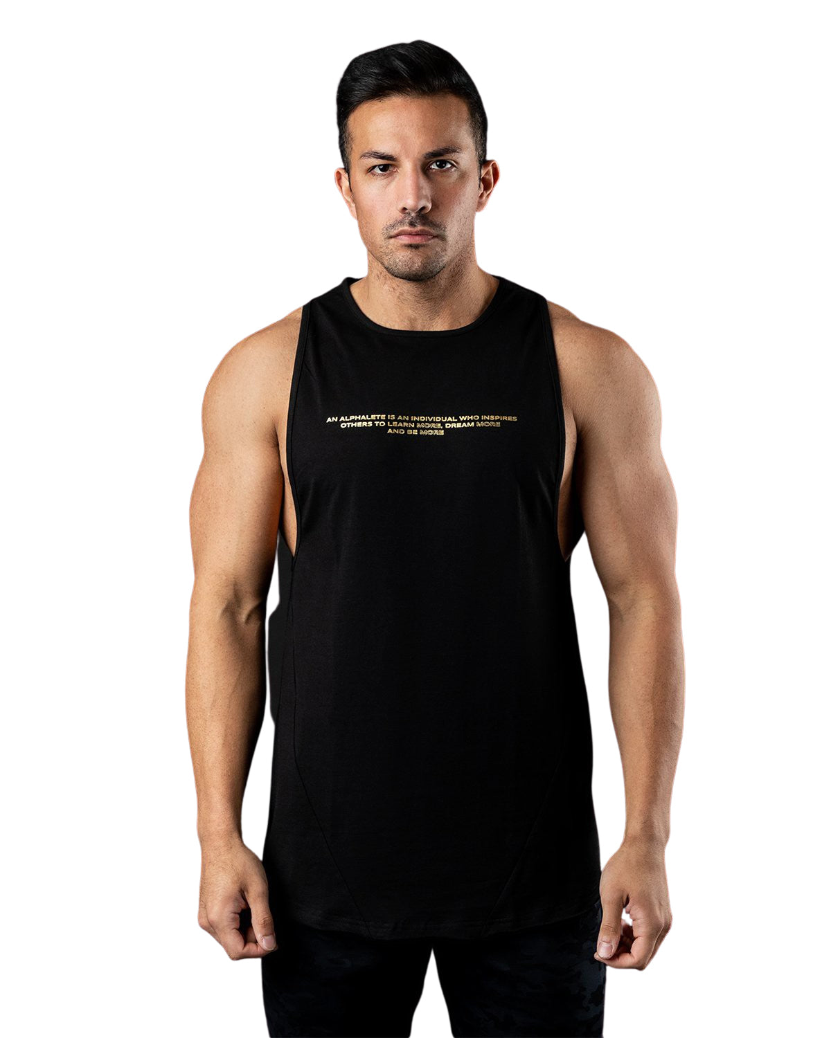 ALPHALETE Tシャツ レガシー カットオフ / ブラック 2枚目の画像