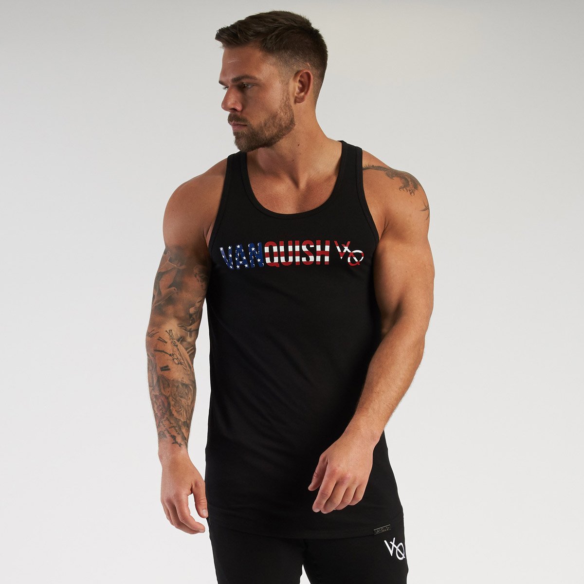 VANQUISH(ヴァンキッシュ) Tシャツ TRIUMPH USAタンク / ブラック 3枚目の画像