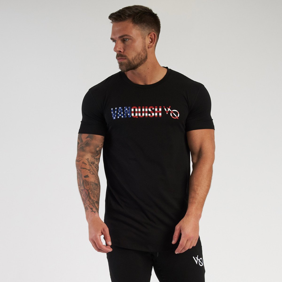 VANQUISH(ヴァンキッシュ) Tシャツ TRIUMPH USA / ブラック 4枚目の画像