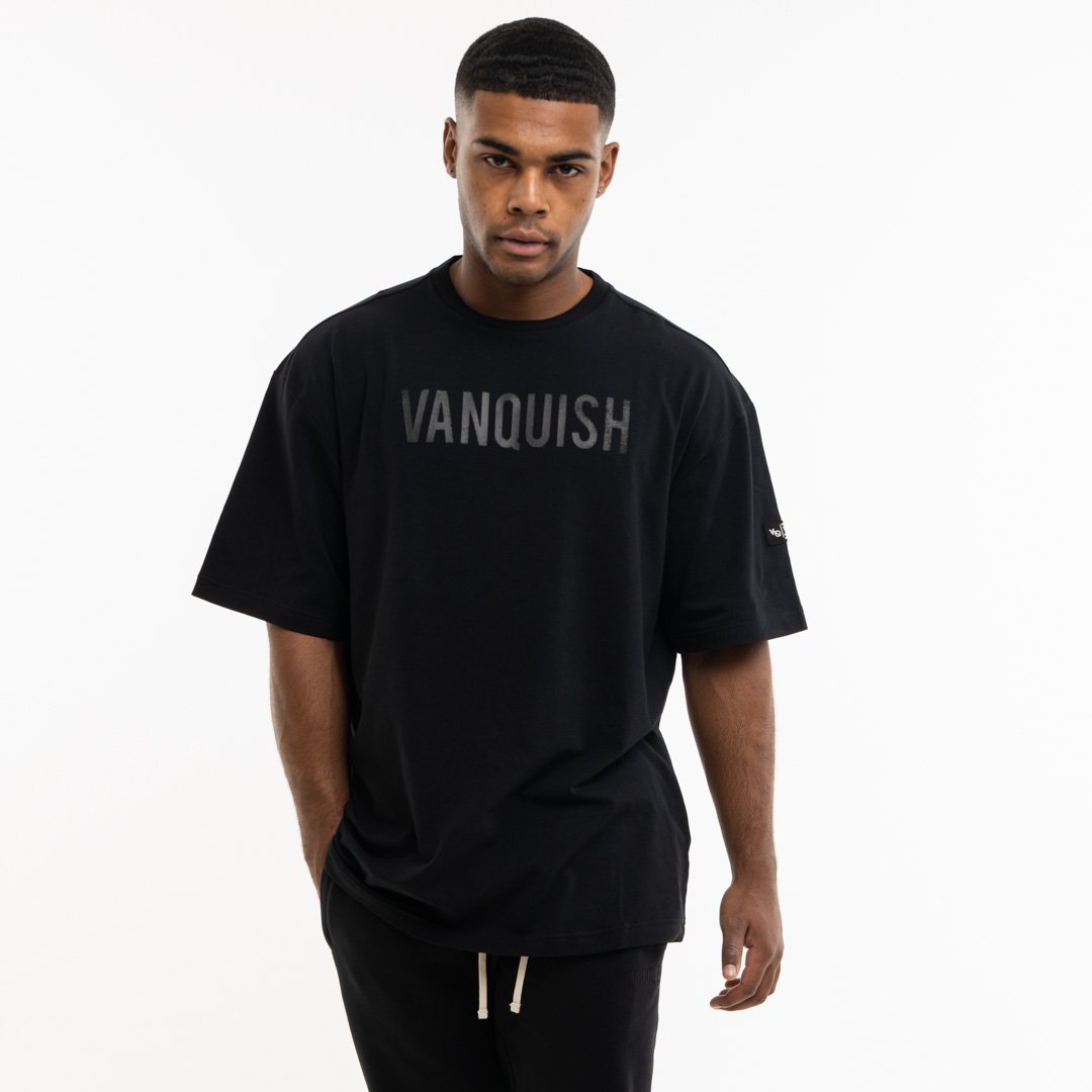 VANQUISH(ヴァンキッシュ) Tシャツ オーバーサイズ ウォームアップ / ブラックアウト 4枚目の画像